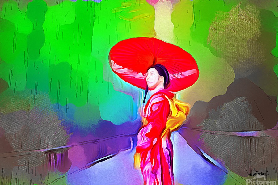 umbrella oriental  Print