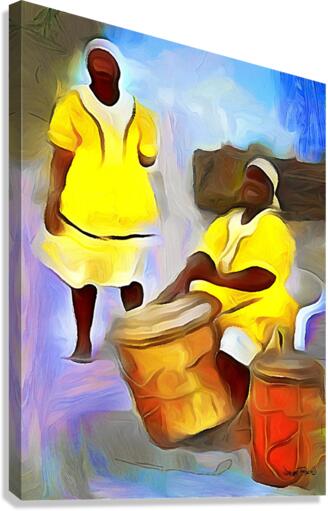 Folk Drummers  Canvas Print