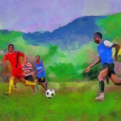 CARIBBEAN SCENES - FOOTBALL IN DE VILLAGE