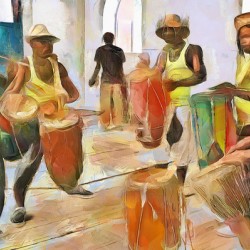 Caribbean Scenes - Folk Drummers