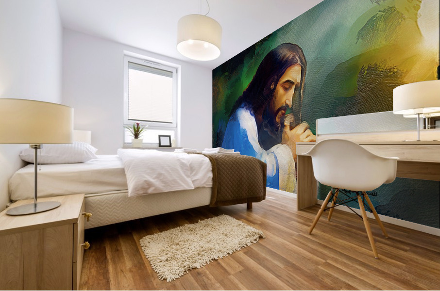 THE PRAYERFUL MOMENTS OF JESUS CHRIST - A Night in Prayer Before a Big Decision Mural print
