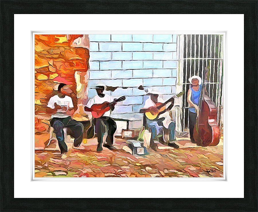 CARIBBEAN SCENES - MUSICS DE CUBA  Framed Print Print