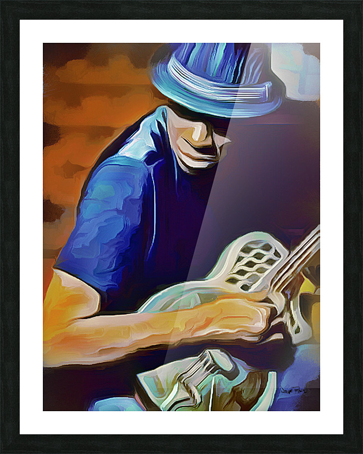 a man and his guitar  Framed Print Print