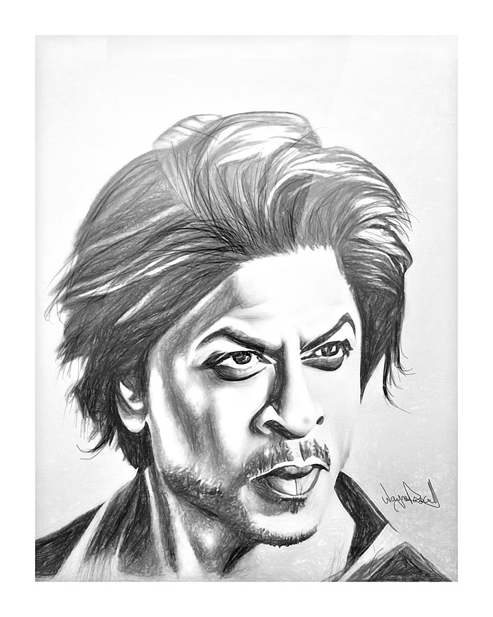 Portrait of Shah Rukh Khan  Framed Print Print