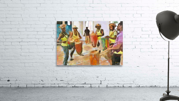 Caribbean Scenes - Folk Drummers by Wayne Pascall Art