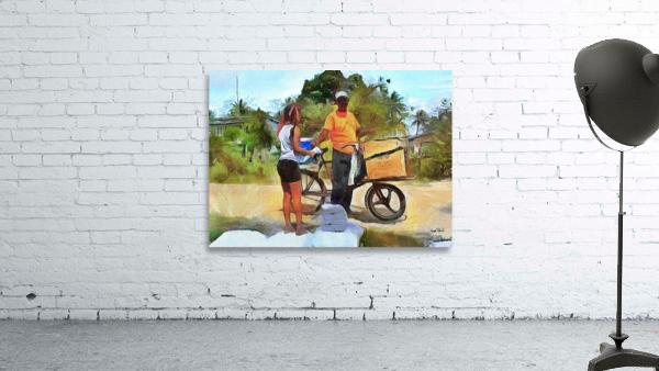 caribbean scenes - village vendor by Wayne Pascall Art