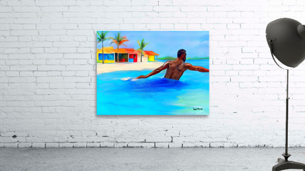 Dis and Dat in De Caribbean - Jump in De Water by Wayne Pascall Art