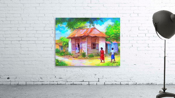 CARIBBEAN COUNTRY SCENES - De Children Come Home by Wayne Pascall Art