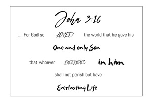 JOHN 3:16 Horizontal White Background