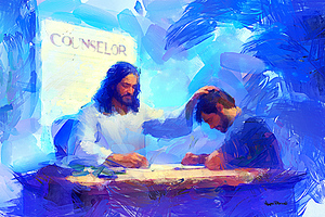 JESUS COUNSELOR  by Wayne Pascall Art