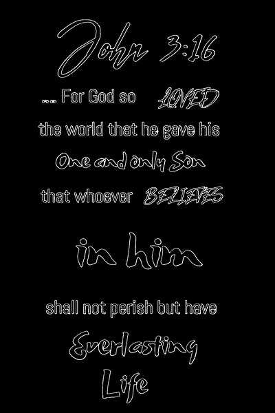 JOHN 3:16 - T-Shirt Ready Transparent Background Print