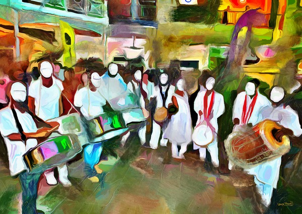 CARIBBEAN SCENES - PAN and TASSA  Print