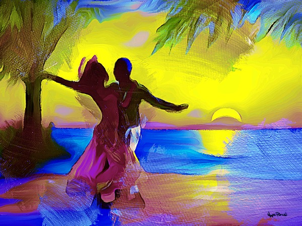 A DANCE IN THE TROPICAL SUNSET Print