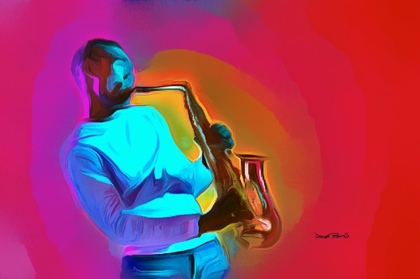 SAX IN THE JAZZ Print
