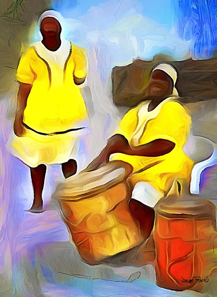 Folk Drummers Print
