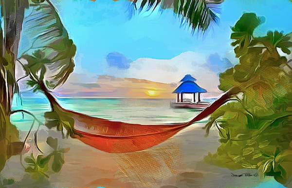 Hammock by The Beach Print
