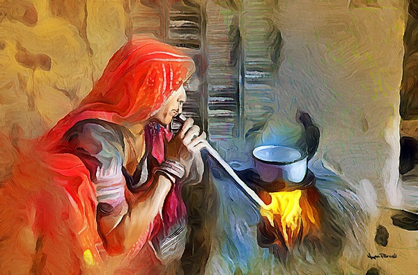 Cooking with Pokni and Chulha  Print