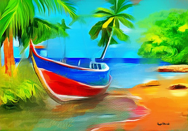 BOAT ON THE SHORE  Imprimer