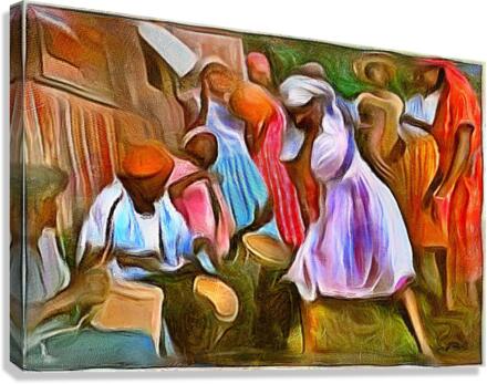 CARIBBEAN ART - BONGO DRUM RHYTHM  Impression sur toile