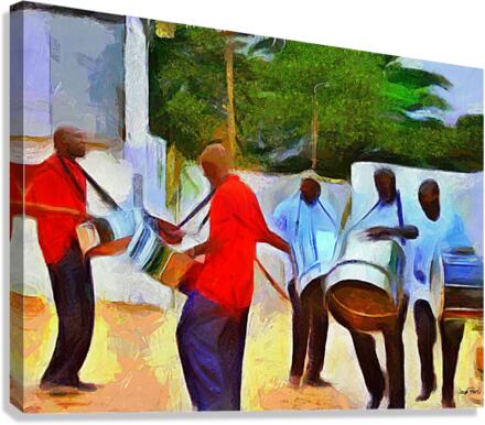 OLE TIME CARIBBEAN SCENES - PAN AROUND DE NECK  Impression sur toile