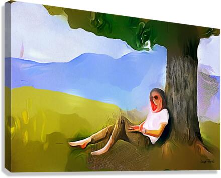 Girl Under A Tree  Impression sur toile