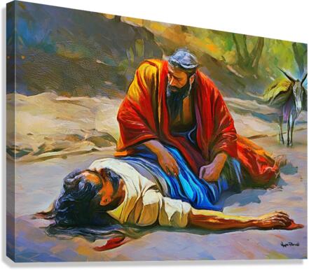 PARABLES OF JESUS - The Good Samaritan  Impression sur toile