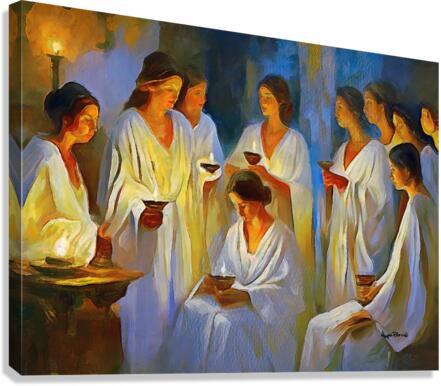 PARABLES OF JESUS - The 5 Wise and 5 Foolish Virgins  Impression sur toile