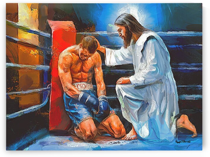 JESUS IN YOUR CORNER - Round 2 by Wayne Pascall Art