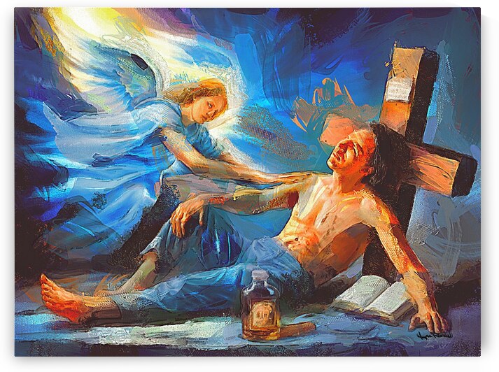 Strength from an Angel by Wayne Pascall Art