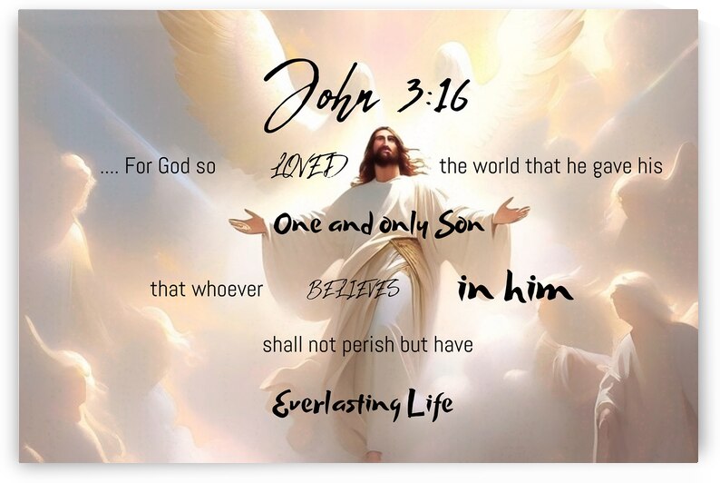 JOHN 3:16 - Horizontal Image by Wayne Pascall Art