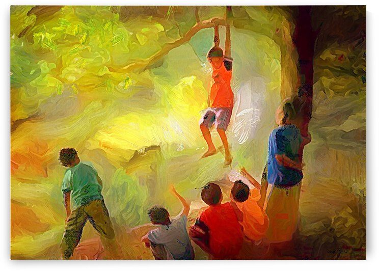 OLE TIME CARIBBEAN SCENES - WHEN WE WERE CHILDREN by Wayne Pascall Art