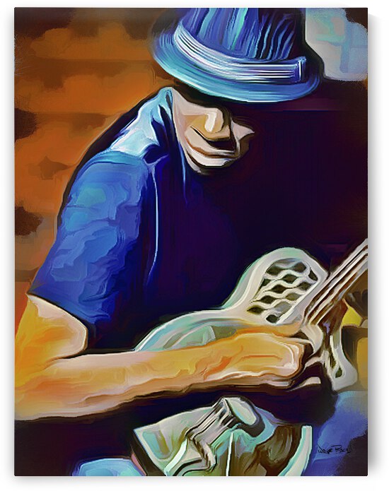 A Man and His Guitar by Wayne Pascall Art
