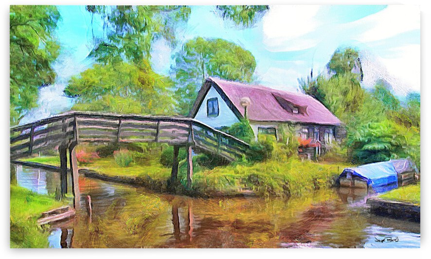Bridge over the Stream by Wayne Pascall Art