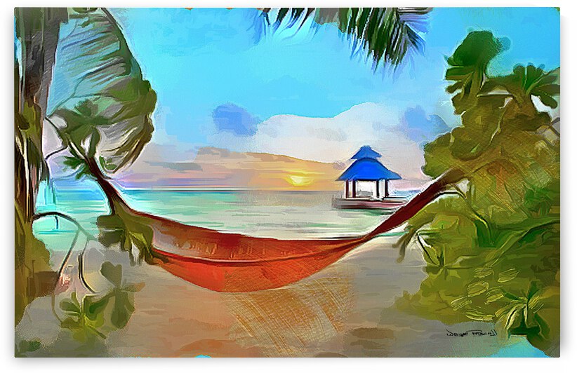 Hammock by The Beach by Wayne Pascall Art
