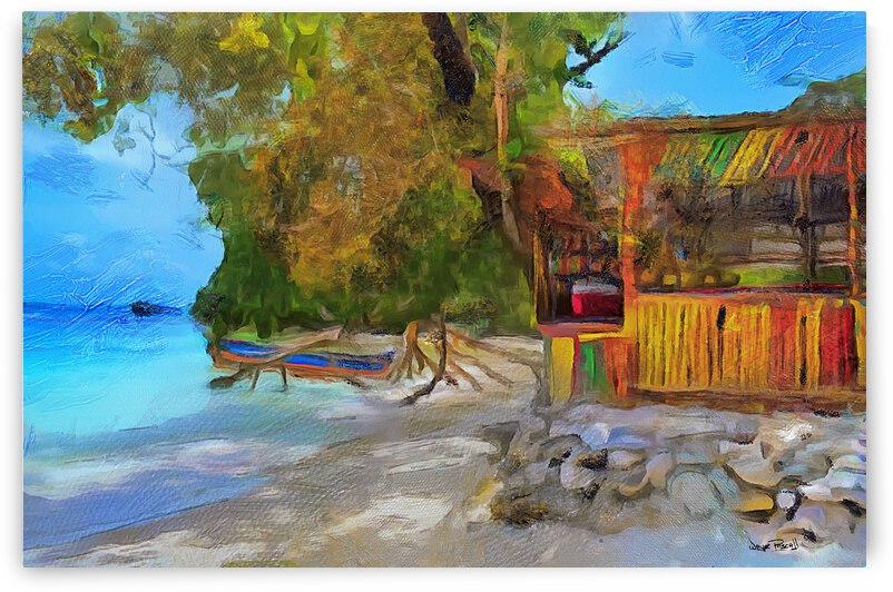 Hut by The Beach by Wayne Pascall Art