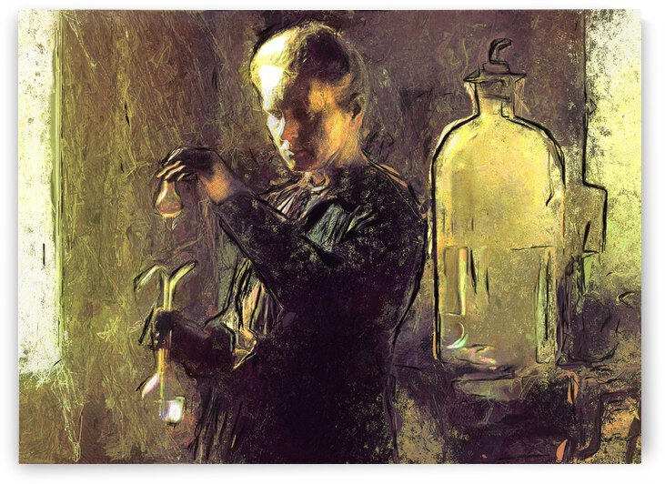 Marie Curie in Lab by Wayne Pascall Art