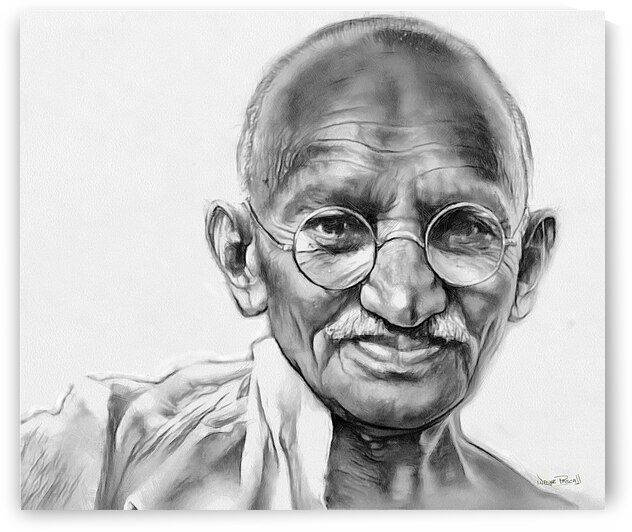 Mahatma Gandhi by Wayne Pascall Art