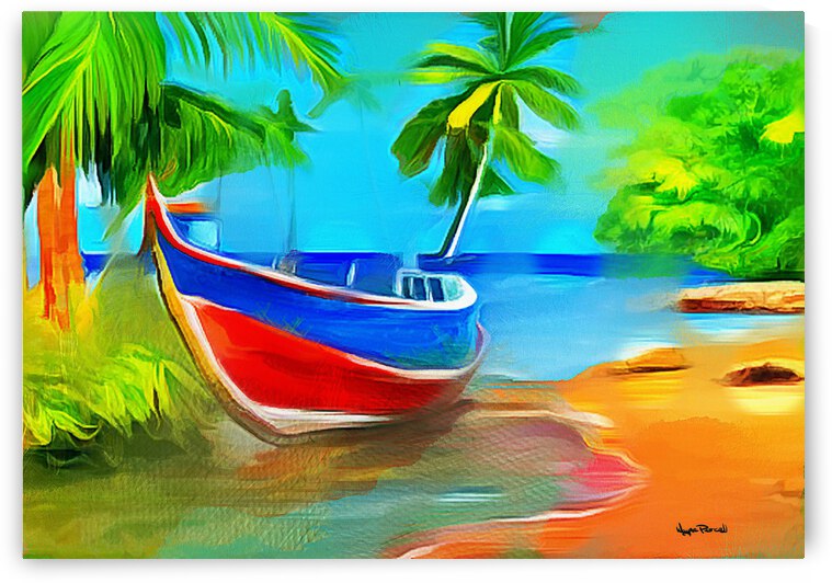 BOAT ON THE SHORE by Wayne Pascall Art