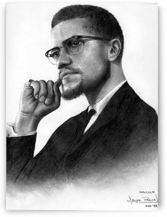 Malcolm X by Wayne Pascall Art