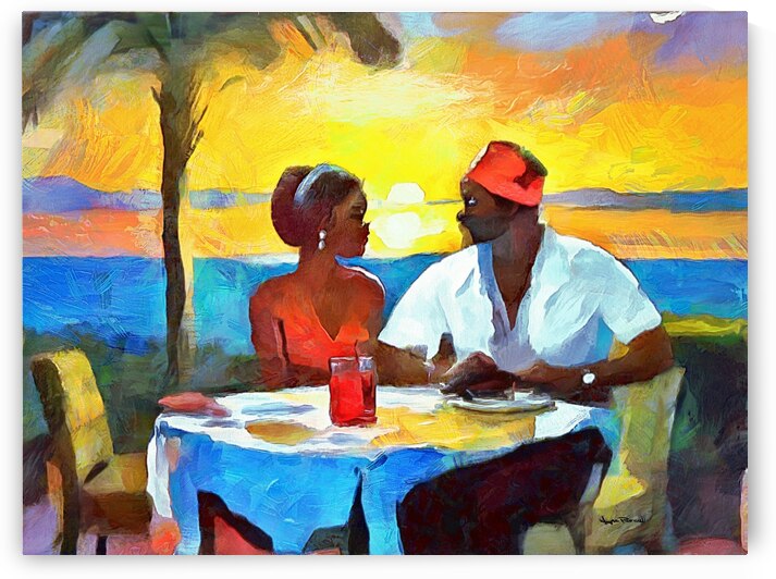 Dis and Dat in De Caribbean - Dinner in De Sunset by Wayne Pascall Art