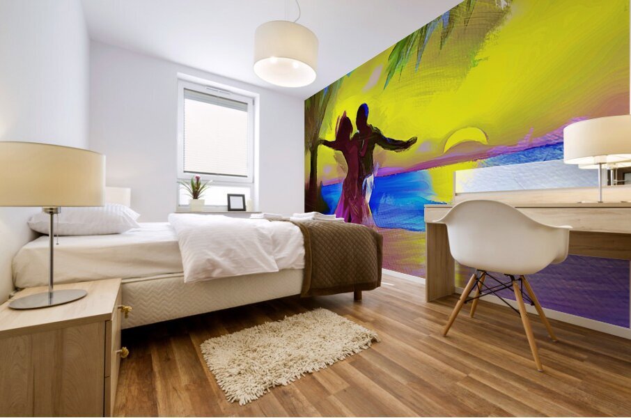 A DANCE IN THE TROPICAL SUNSET Mural print