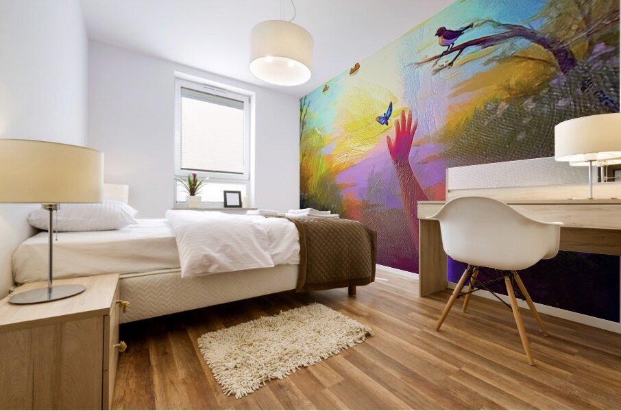 REACHING FOR NATURE Mural print