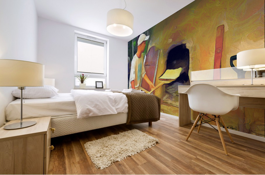 OLE TIME CARIBBEAN SCENES - BAKING IN DE MUD OVEN Mural print