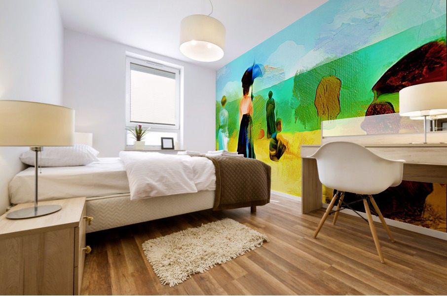 Retro Meets Beach Mural print