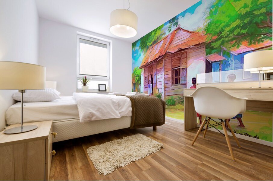 CARIBBEAN COUNTRY SCENES - De Children Come Home Mural print