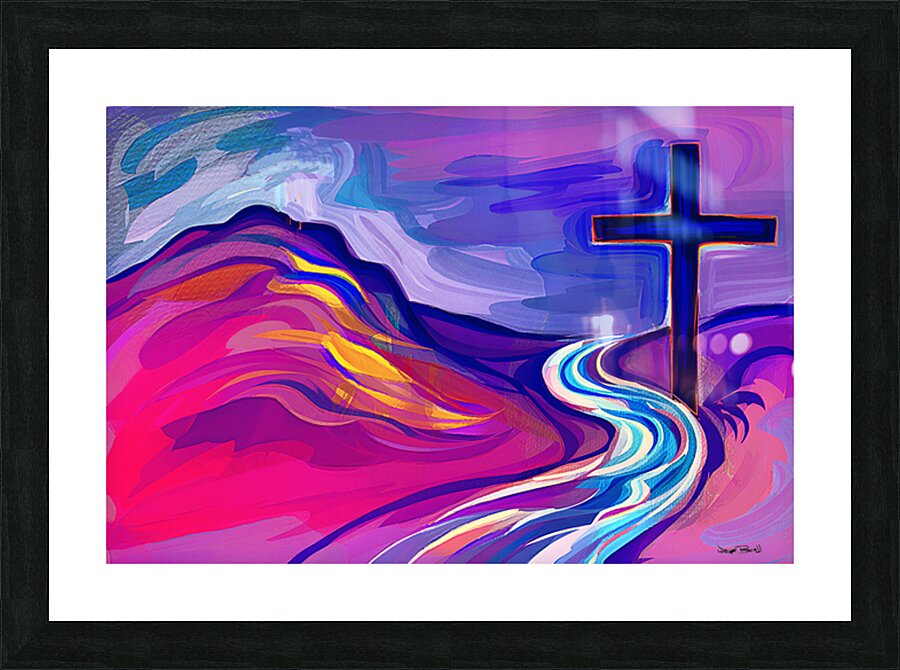 THE RIVER AND THE CROSS Picture Frame print