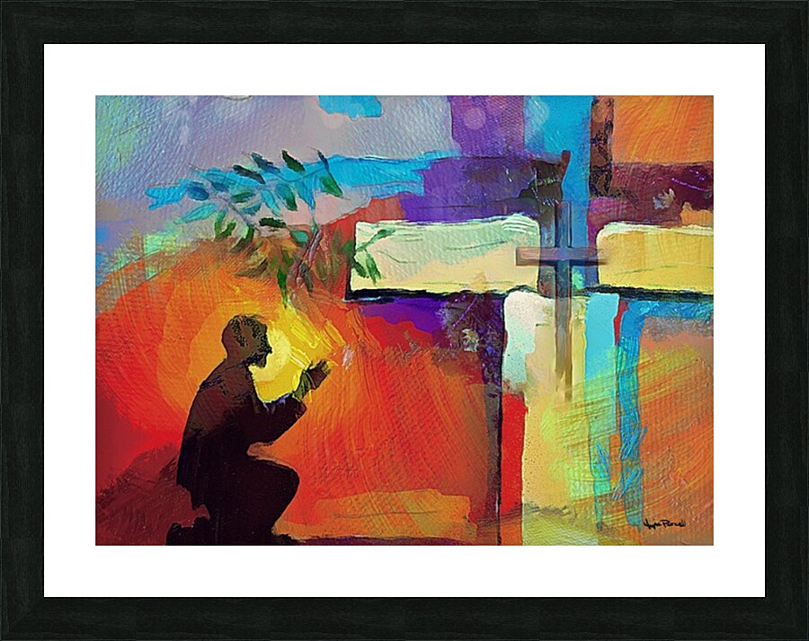 KNEEL AT THE CROSS  Picture Frame print