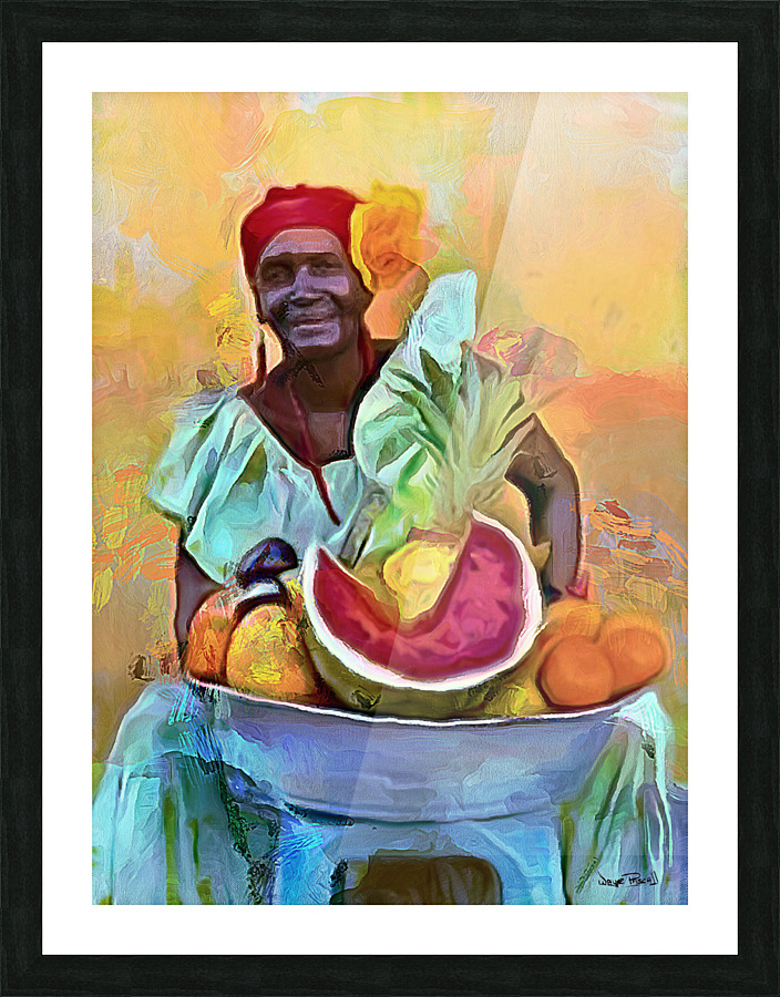 CARIBBEAN SCENES - FRUIT LADY-2  Framed Print Print