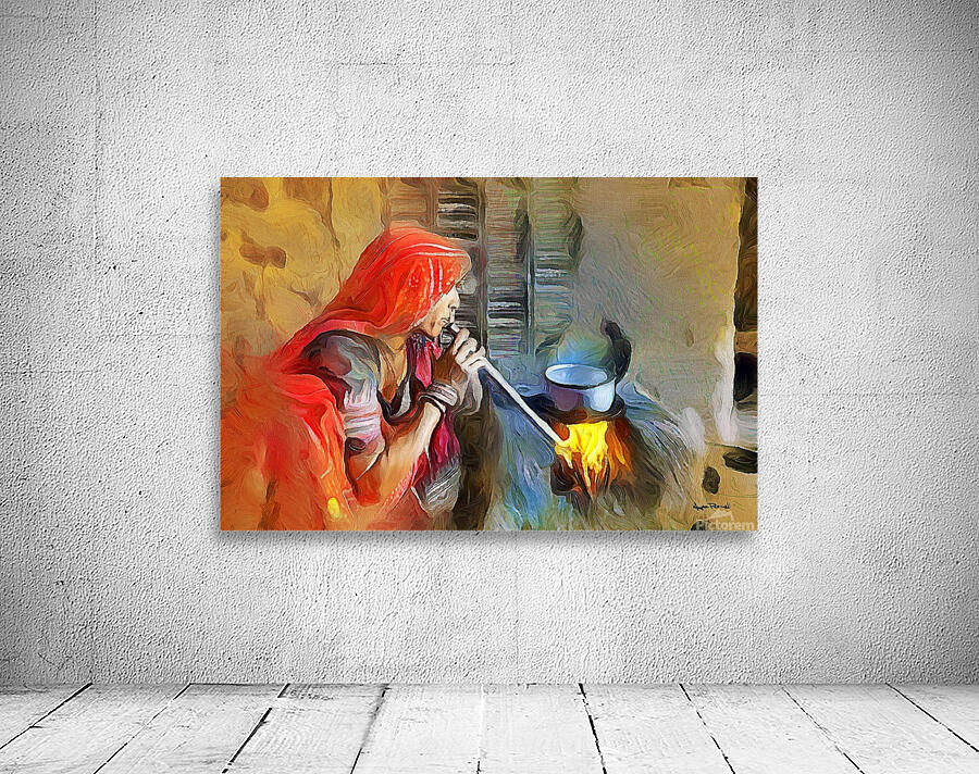 Cooking with Pokni and Chulha by Wayne Pascall Art