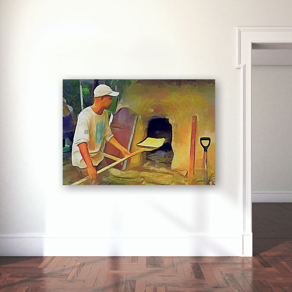 OLE TIME CARIBBEAN SCENES - BAKING IN DE MUD OVEN Reproduction